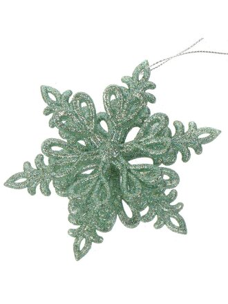 Елочное украшение Снежинка, мятное, 11.5х11.5 см, SYYKLB- 1923147