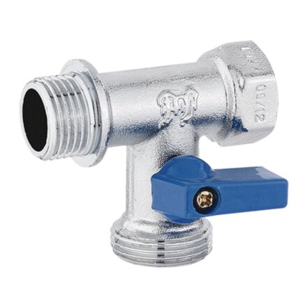 Кран для бытовых приборов, 1/2"х3/4"х1/2", г-ш-ш, трехходовой, ProFactor