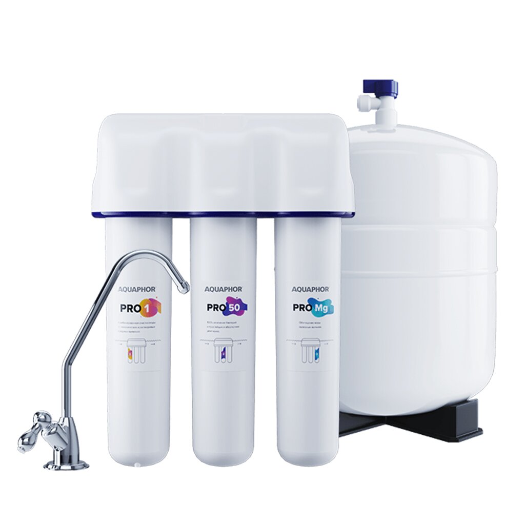 Фильтр для воды Аквафор, OSMO Pro-050-3-А-М, для холодной воды, система под мойку, 4 ступ, 500041