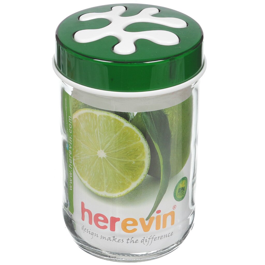 Банка для сыпучих продуктов, стекло, 0.6 л, 7.5х14 см, с крышкой, Pasabahce, Solmazer, 135367-002