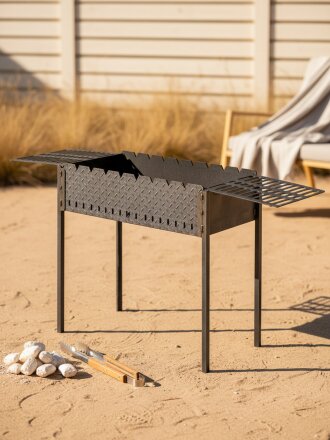 Мангал 750х270х360 мм, 4 мм, откидные решетки, дачный, ВЗР2122, Grillux