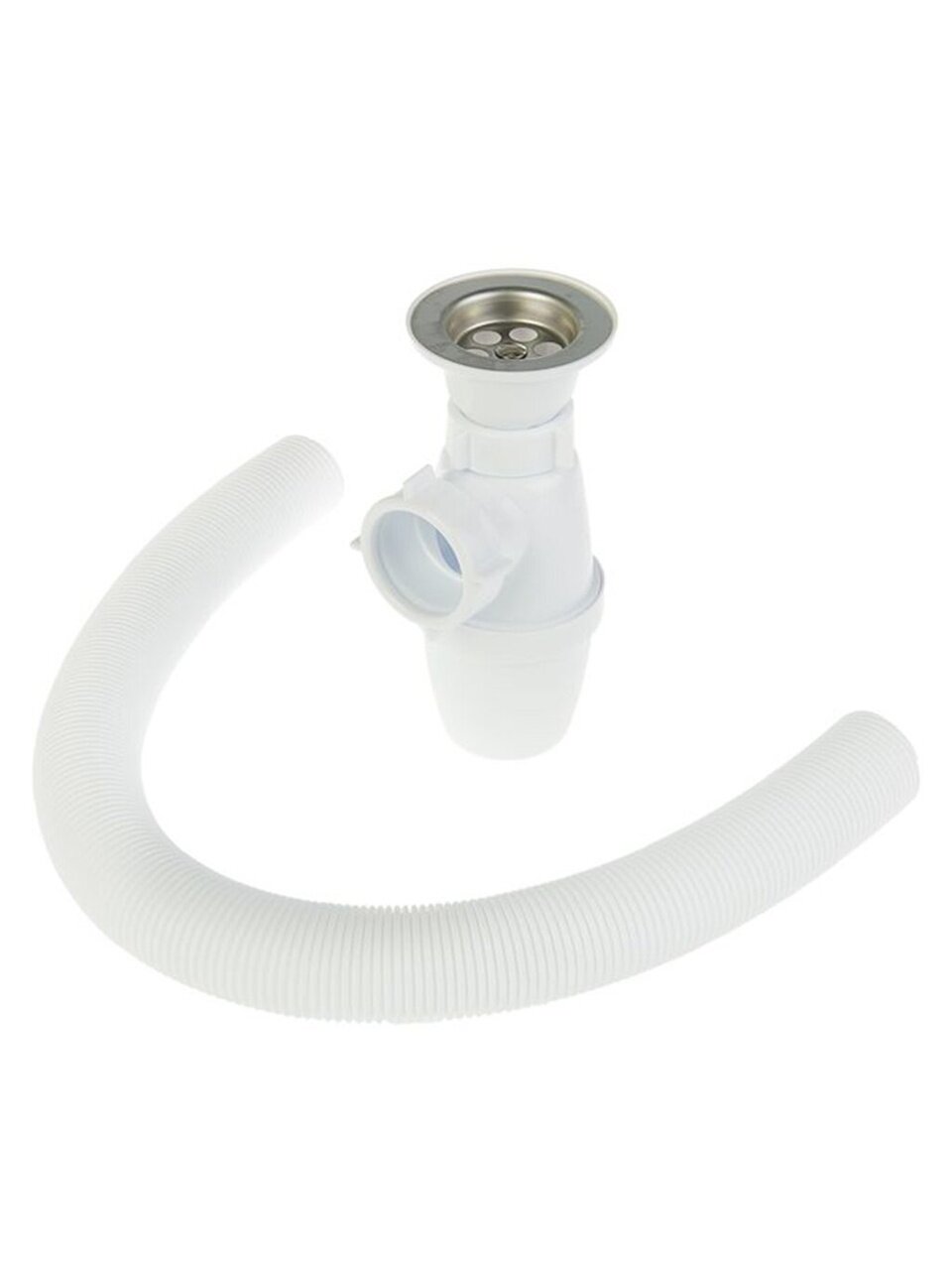 Сифон для мойки, 1&amp;quot; 1/2, 40х40/50, полипропилен, с выпуском, с гофрой, Сантехпродукт, Е-32011