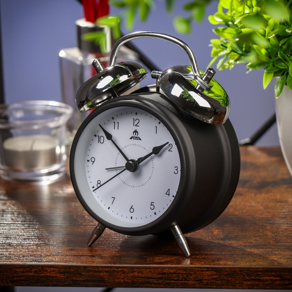 Часы настольные, 9х6х14 см, круглые, металл, пластик, Y4-6894 часы будильник настольные лондон jc 11923