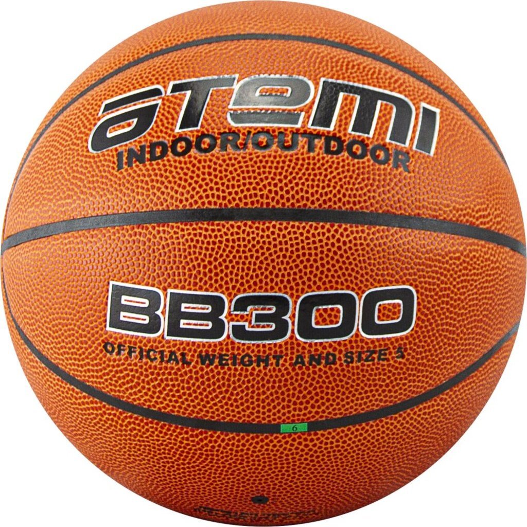 Мяч баскетбольный Atemi, р. 7, синт. кожа ПВХ, 8 панелей, BB300, окруж 75-78, клееный, 00000101405