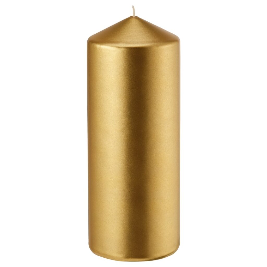 Свеча декоративная, 20х7 см, цилиндр, золотая, 1381693000