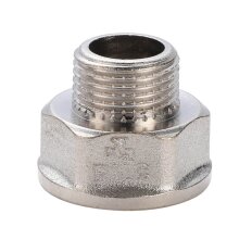 Переходник 3/4"х1/2", DN 20х15, г-ш, никель, внутренняя/наружная, РМС