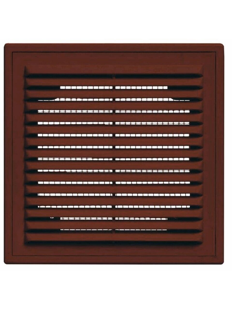 Решетка вентиляционная пластик, разъемная, 210х210 мм, с сеткой, коричневая, Viento, 2121ВР