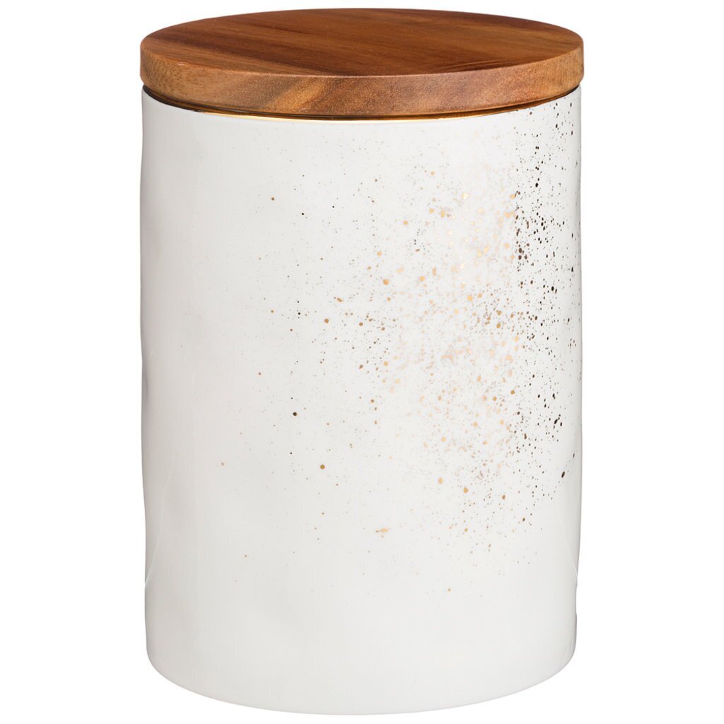 Банка с деревянной крышкой Bronco &amp;quot;gold&amp;quot; 16x11 см 1160 мл, 263-1086