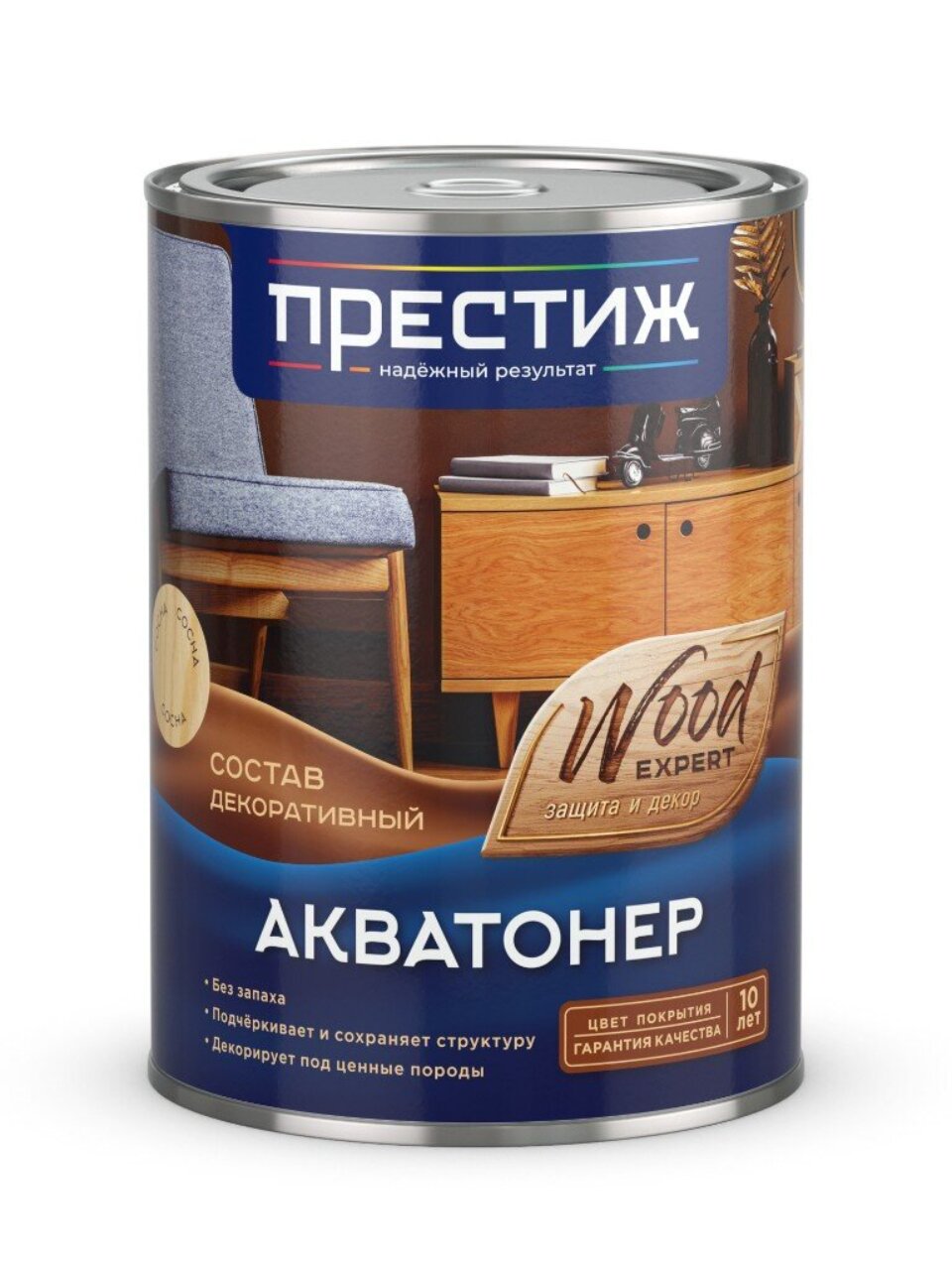 Пропитка Престиж, Акватонер, для внутренних работ, тик, 0.9 л