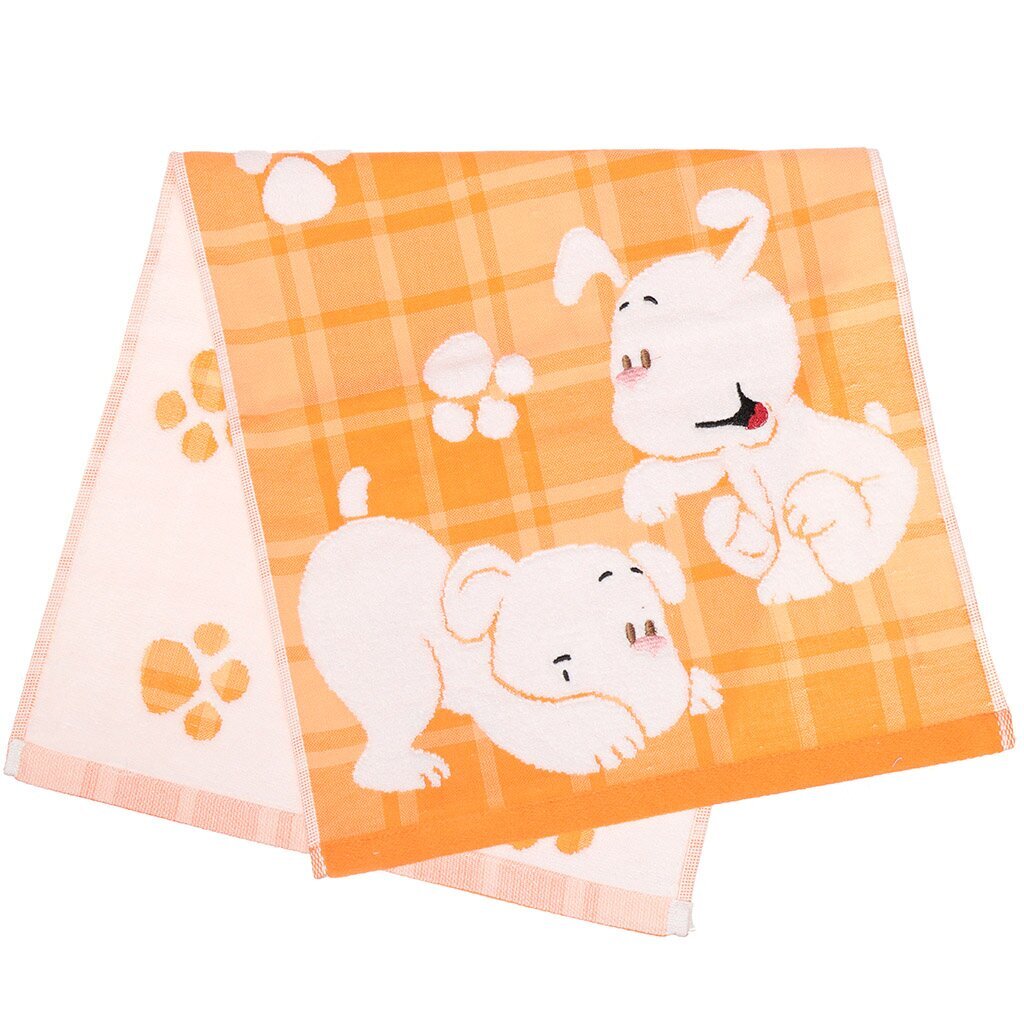 Полотенце детское, 33х70 см, Щенки оранжевое М0567_13
