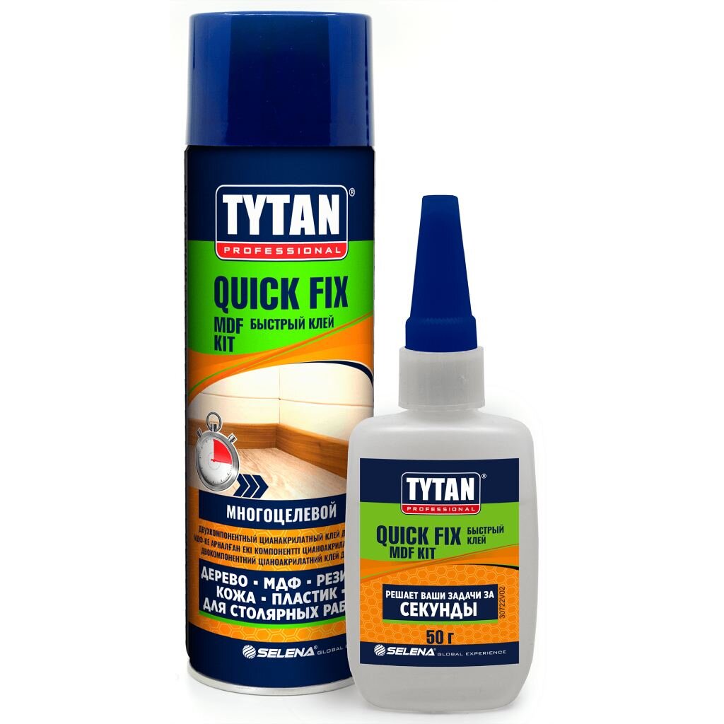 Клей Tytan, цианакрилатный, универсальный, бесцветный, двухкомпонентный, 200 мл, 84385/19228, Quiсk Fix Professional клей для паркета smartum двухкомпонентный 7 кг