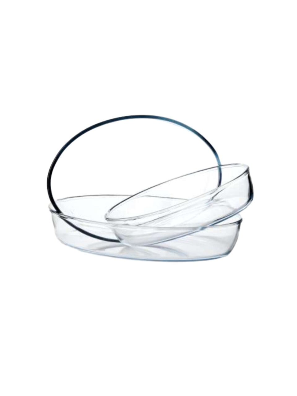 Форма для запекания стекло, 3 шт, 35 см, 18х26, 30х21, 35х25 см, 1.55, 2.36, 3.2 л, овальная, Borcam, 159027