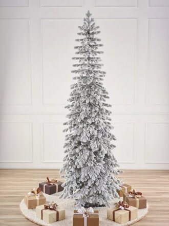 Елка новогодняя напольная, 185 см, Тикко, ель, хвоя литая, снег, подставка металл, ЕЛТКЗ 18, Max Christmas