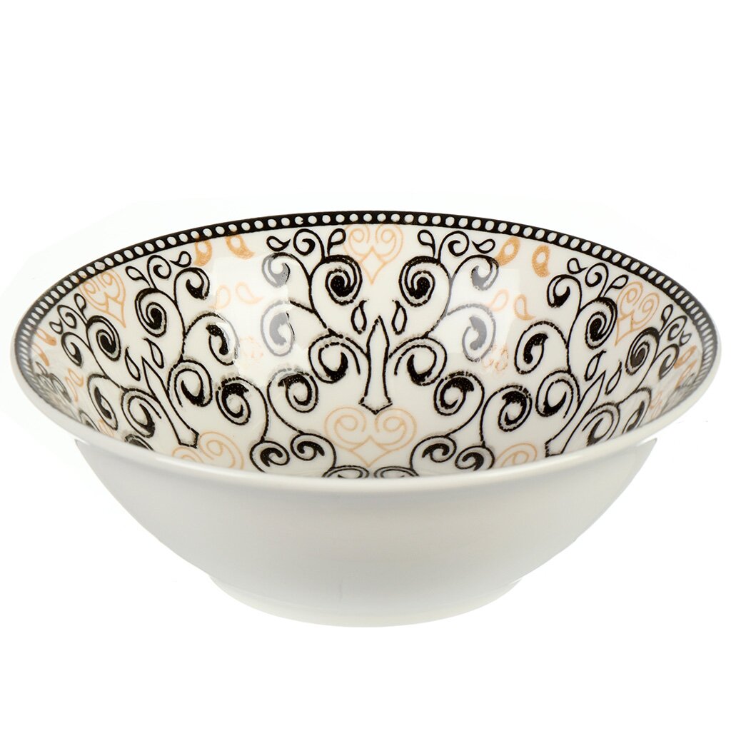 Салатник керамика, круглый, 15 см, Стамбул, Y6-6017 набор посуды керамика 3 шт единорог тарелка 18 см салатник 15 см кружка 230 мл daniks c518