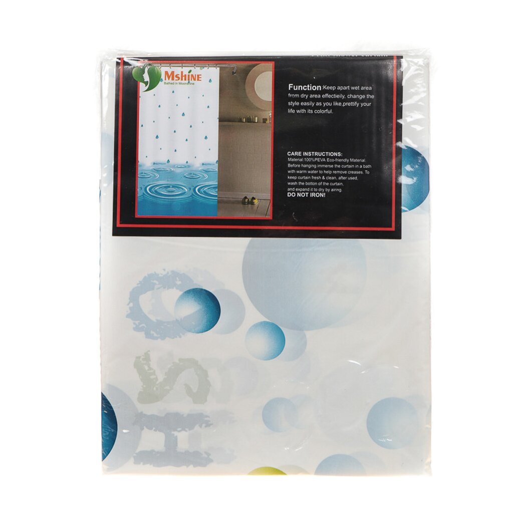 Штора для ванн 180х180 см, EVA, Пузырики, Y343