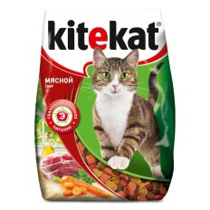 Корм для животных Kitekat, 800 г, для взрослых кошек, сухой, мясной пир, пакет, 10132140