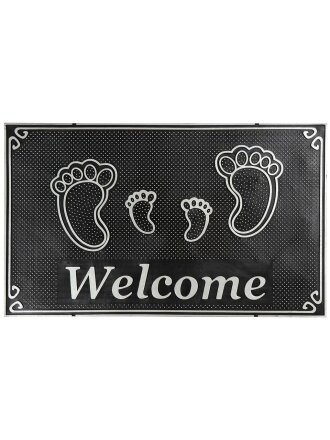 Коврик грязезащитный, 45х75 см, прямоугольный, резина, в ассортименте, Следы, Y4-5163