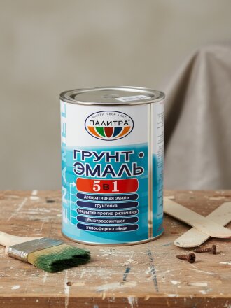 Грунт-эмаль Палитра, по ржавчине, алкидная, зеленая, 0.9 кг