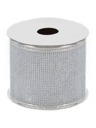 Лента декоративная полиэстер, 270х6.3 см, серебро, Y4-4198