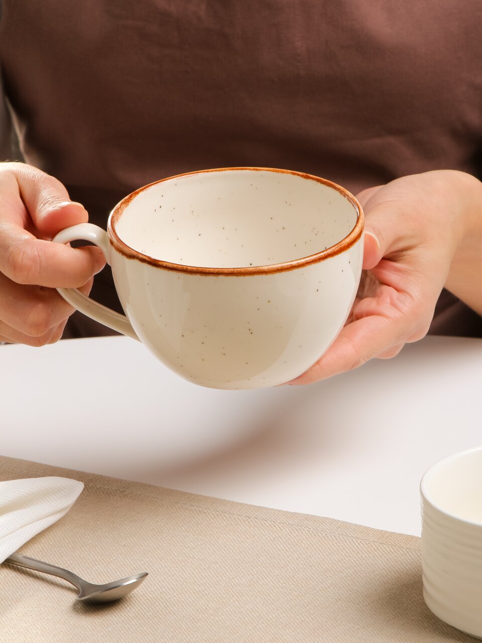 Кружка фарфор, 300 мл, Теплый песок, Daniks, 15ЧЧ30006