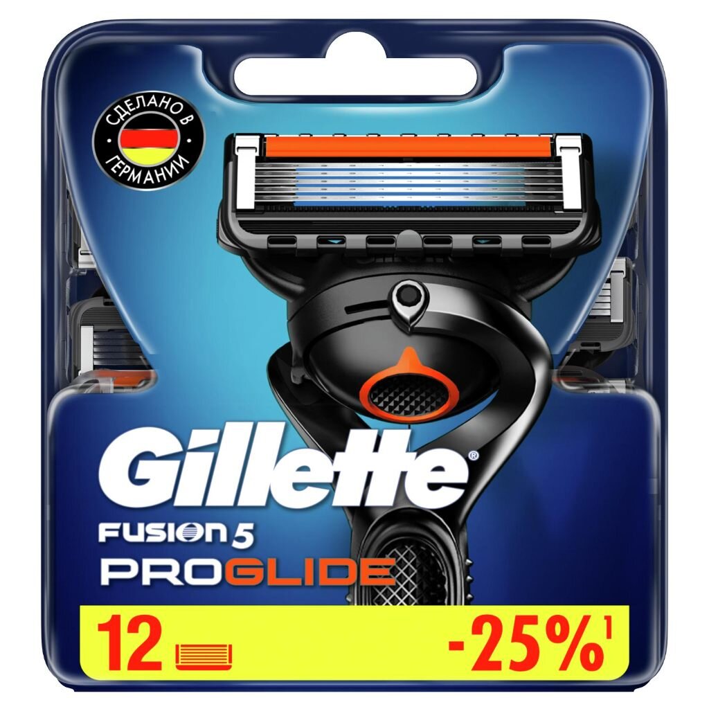 Сменные кассеты для бритв Gillette, Fusion ProGlide, для мужчин, 12 шт триммер king c gillette