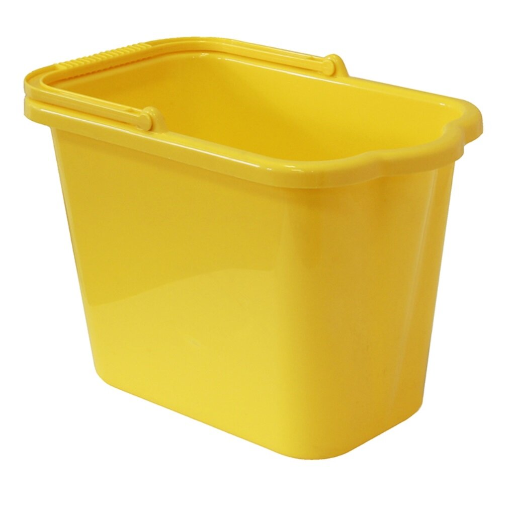 Ведро пластик, 9.5 л, желтое, хозяйственное, со сливом, Idea, М2420 горшок для ов пластик 0 8 л 13х10 5 см латте idea рябина м 3052