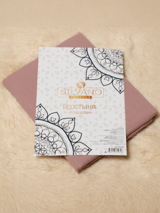 Простыня 1.5-спальная, 150 х 220 см, 100% хлопок, поплин, сухая роза, Silvano, Марципан, 200002