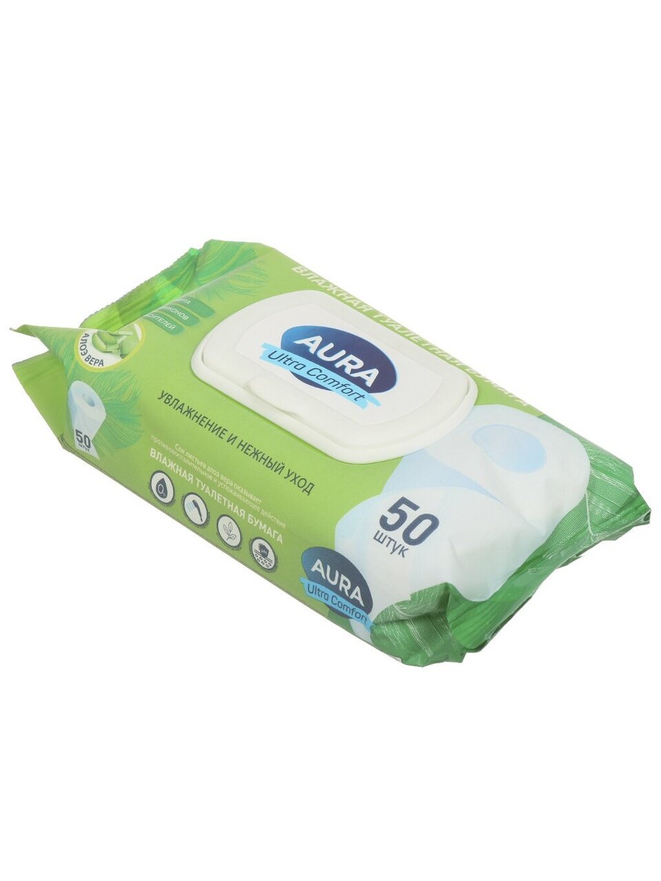 Туалетная бумага влажная Aura, Ultra Comfort, 50 шт