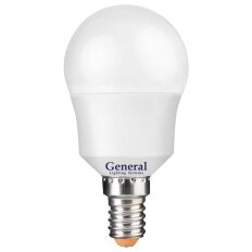 Лампа светодиодная E14, 10 Вт, 230 В, шар, 6500 К, свет холодный белый, General Lighting Systems, GLDEN-G45F