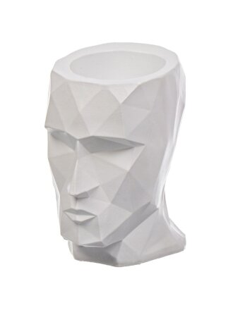 Кашпо гипс, 0.5 л, 19х18 см, белое, Оскар, 395/4