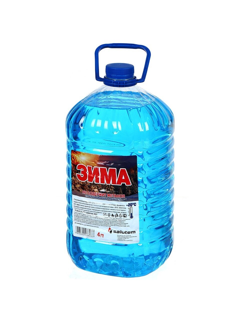 Омыватель стекол Salutem, зимний, -20 °C, 4 л, ПЭТ