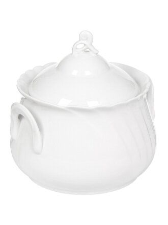 Супник керамика, 2.2 л, круглый, Добрушский фарфоровый завод, Голубка Белье, 6С0165Ф34