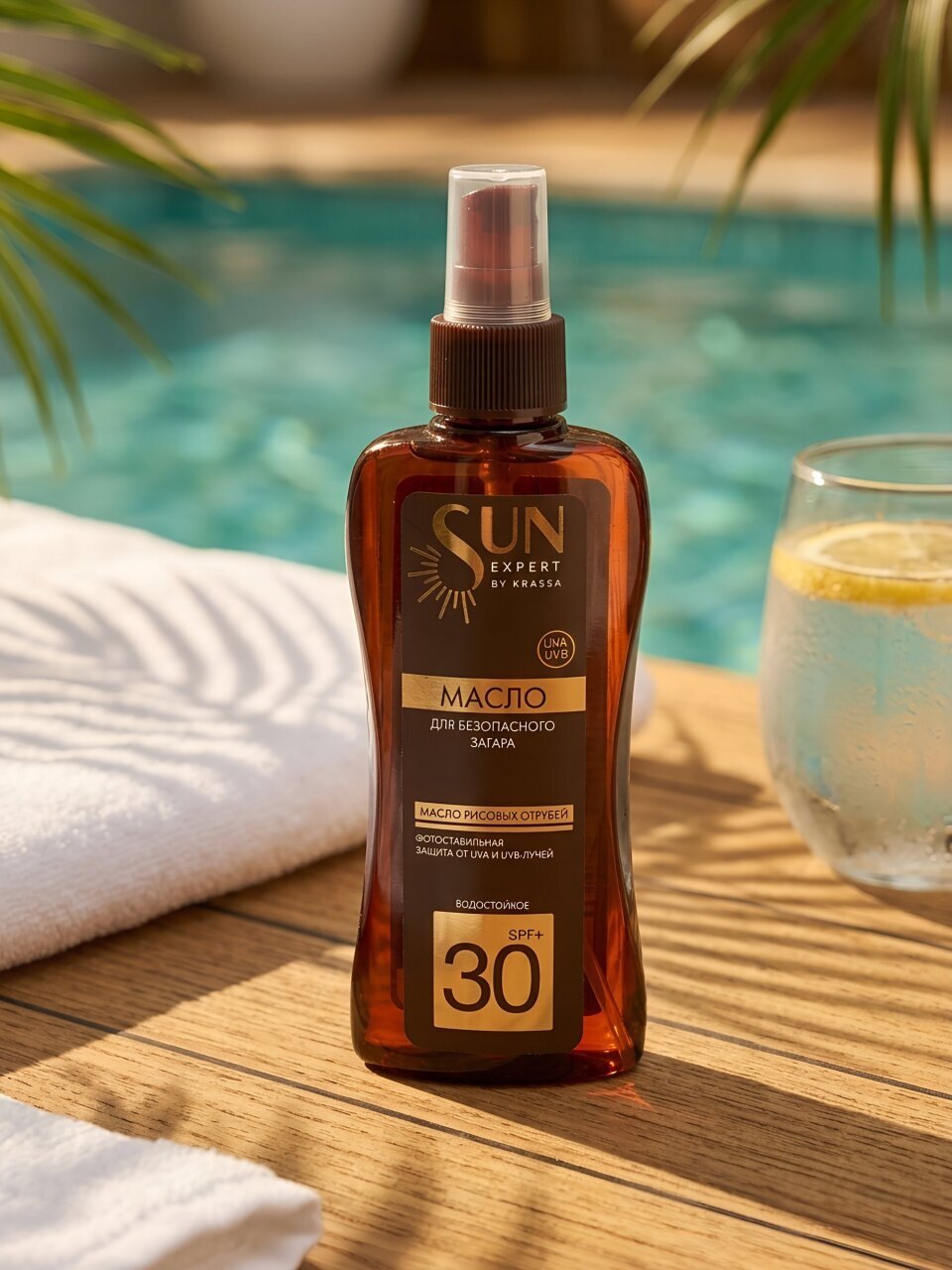 Масло для загара, Krassa, Sun Expert, SPF 30, 180 мл, для безопасного загара, SE43997