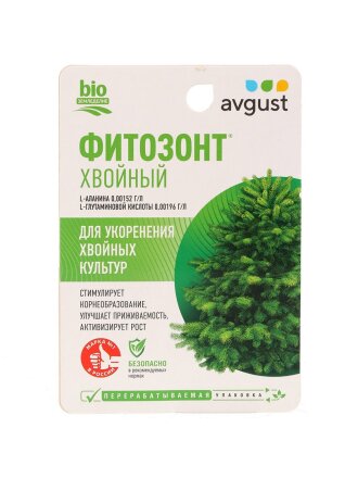 Удобрение Фитозонт, для хвойных, рег-р роста для ускор,повыш прижив, органоминеральное, жидкость, 10 мл, Avgust