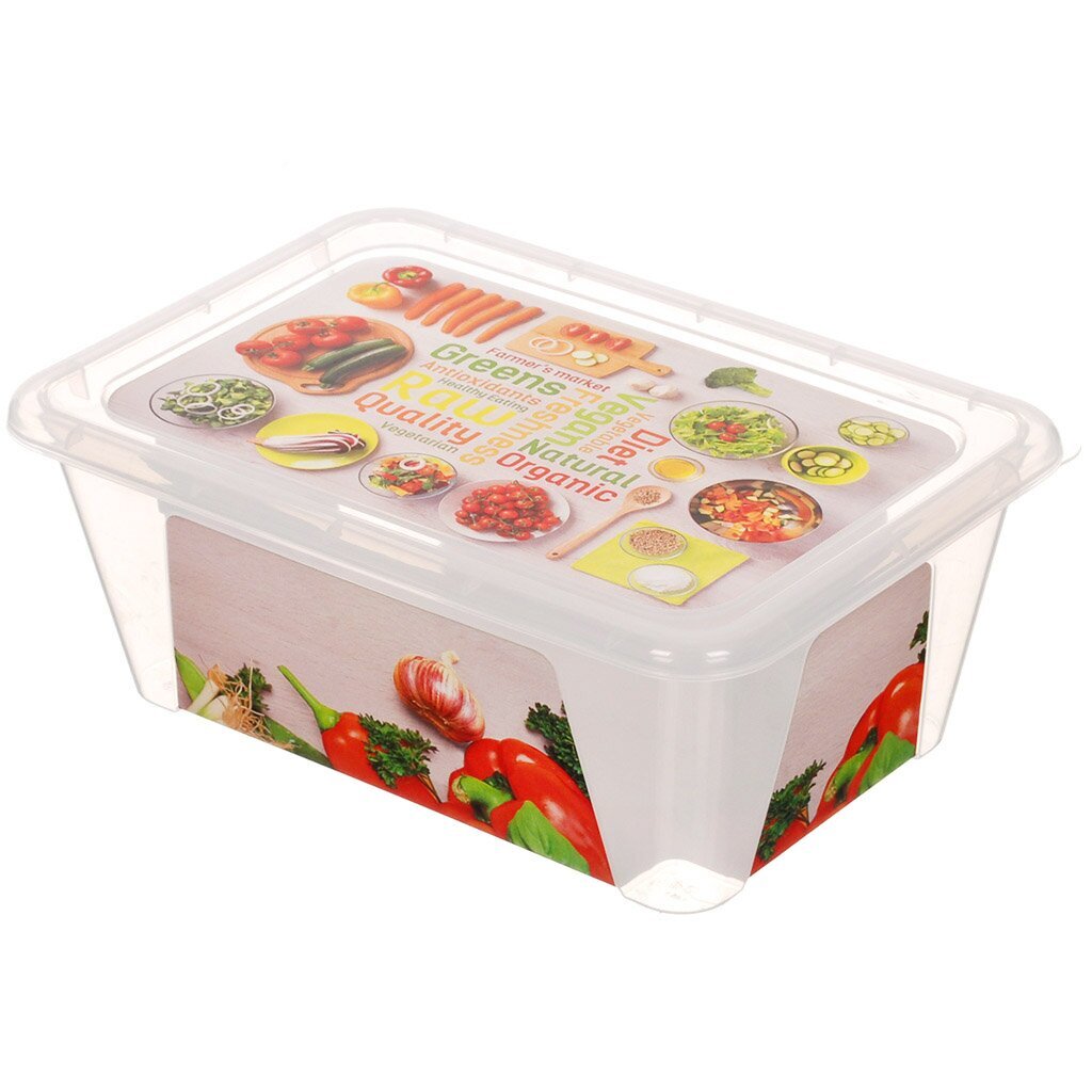 Контейнер пищевой пластмассовый Полимербыт Green &amp;amp; Red С77304, 1.65 л