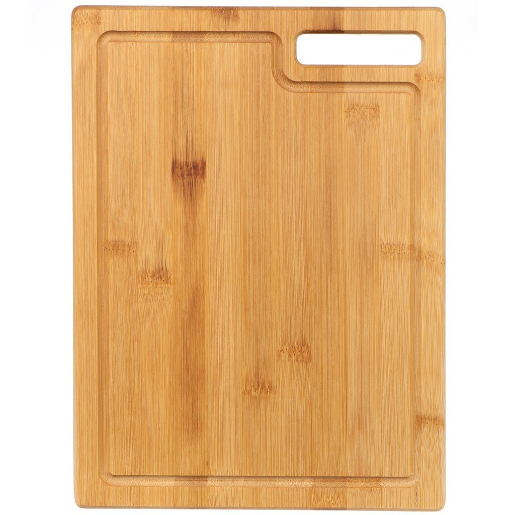 Доска разделочная бамбук, 33х24х1.5 см, с ручкой, прямоугольная, Бамбук, CB24033B