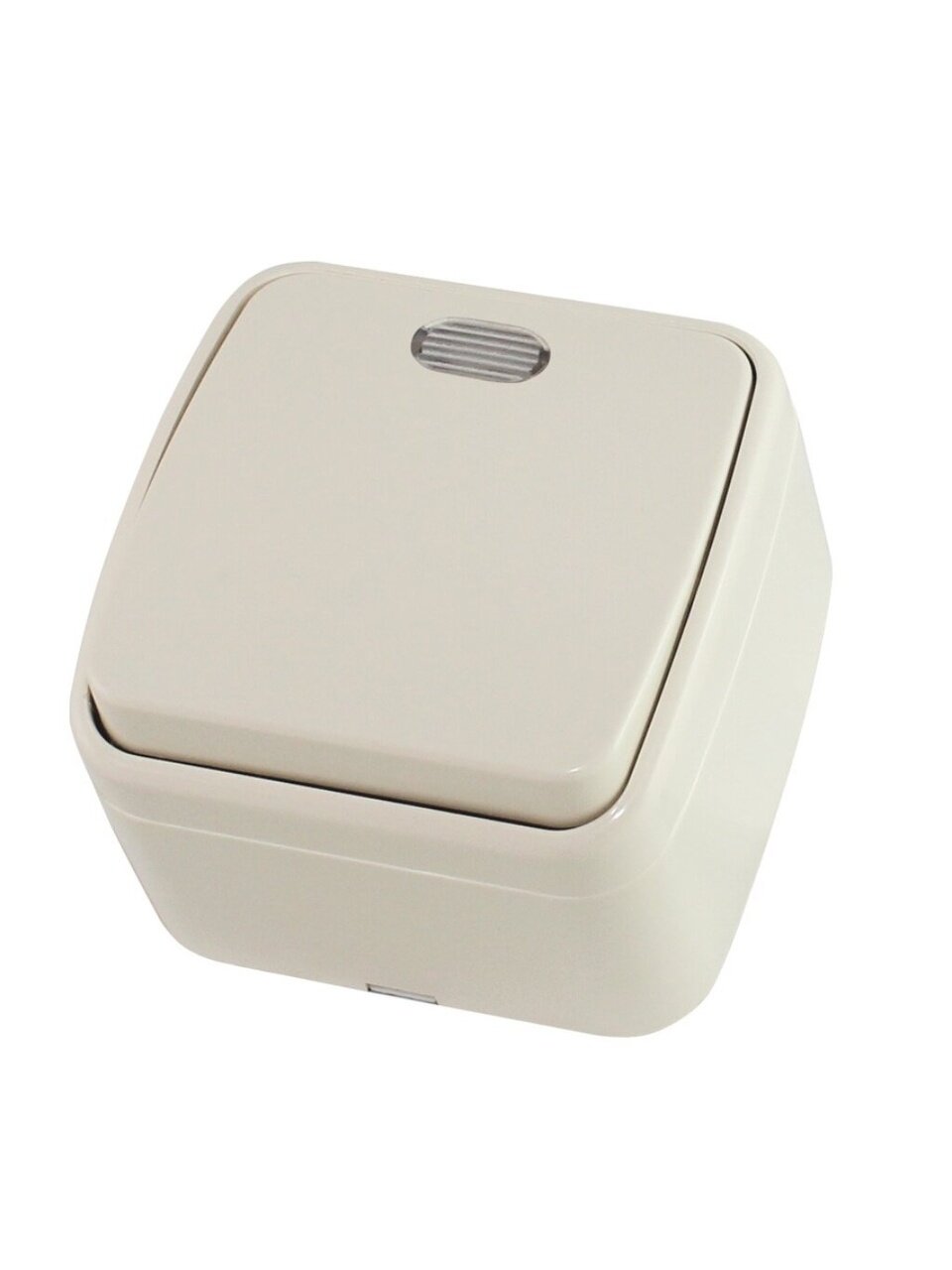 Выключатель открытой установки, одноклавишный, без заземления, 10 А, подсветка, IP20, слоновая кость, TDM Electric, Дача, SQ1824-0018