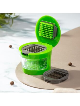 Пресс для чеснока пластик, с контейнером, 7.5х6.5 см, Y4-8840