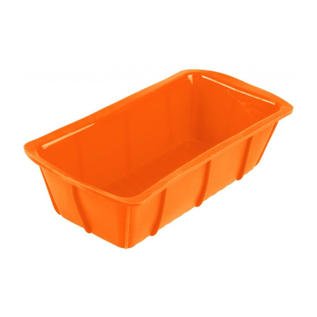 Форма для запекания силикон, 12.1х22.7х6 см, прямоугольная, оранжевая, Taller, 66217 форма для мороженного силикон y4 8018