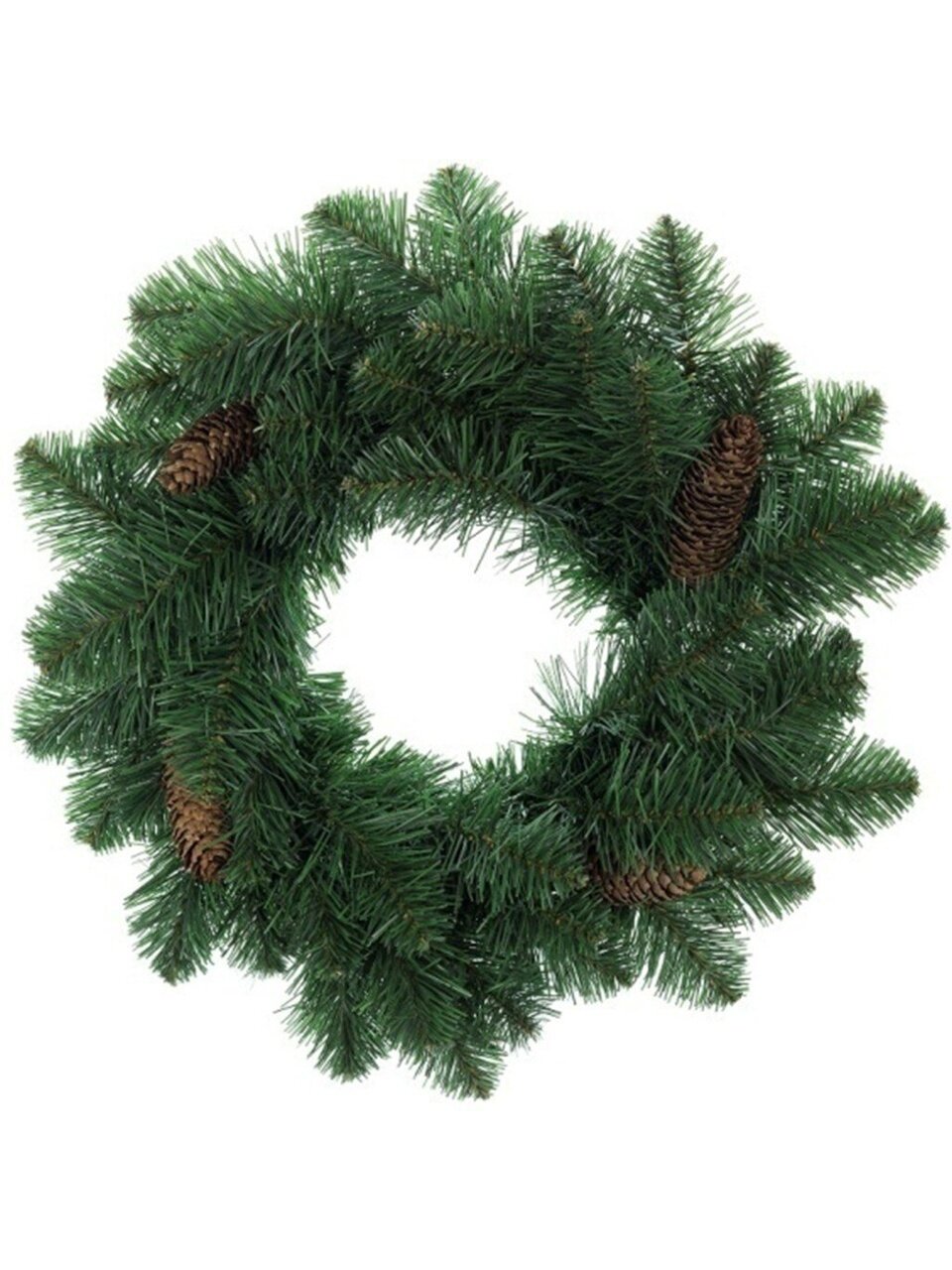 Венок рождественский 50 см, с шишками, WS01