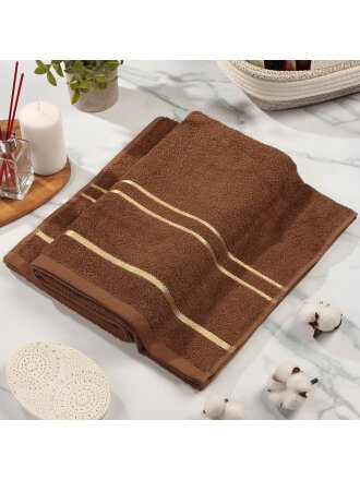 Полотенце банное 70х140 см, 100% хлопок, Азия, Silvano, коричневое, Узбекистан