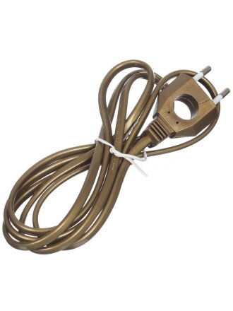 Шнур с плоской вилкой ШВВП 2х0.75 мм², 1.7 м, с вырезом, бронзовый, TDM Electric, ШУ04, SQ1305-0033
