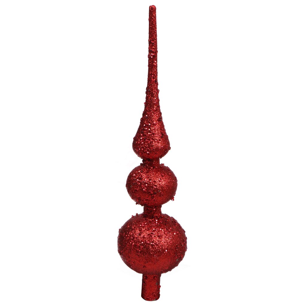 Верхушка на елку Пика, красная, 30х7 см, сверкающая, SYCD17-015