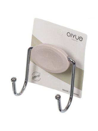 Крючок на планке, 2 крючка, 23 х 35.5 см, пластик, металл, QIYUE, Y9-220
