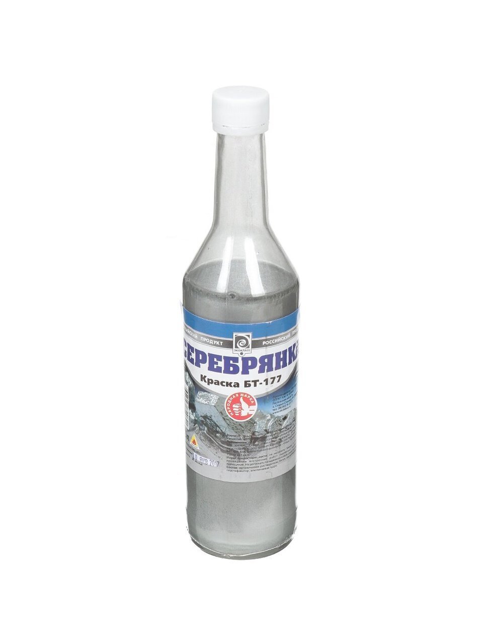 Серебрянка Класс, БТ-177, битумная, универсальная, глянцевая, 0.5 л