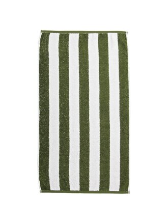 Полотенце банное 50х90 см, 100% хлопок, 450 г/м2, Полоска, Silvano, зеленое, Узбекистан