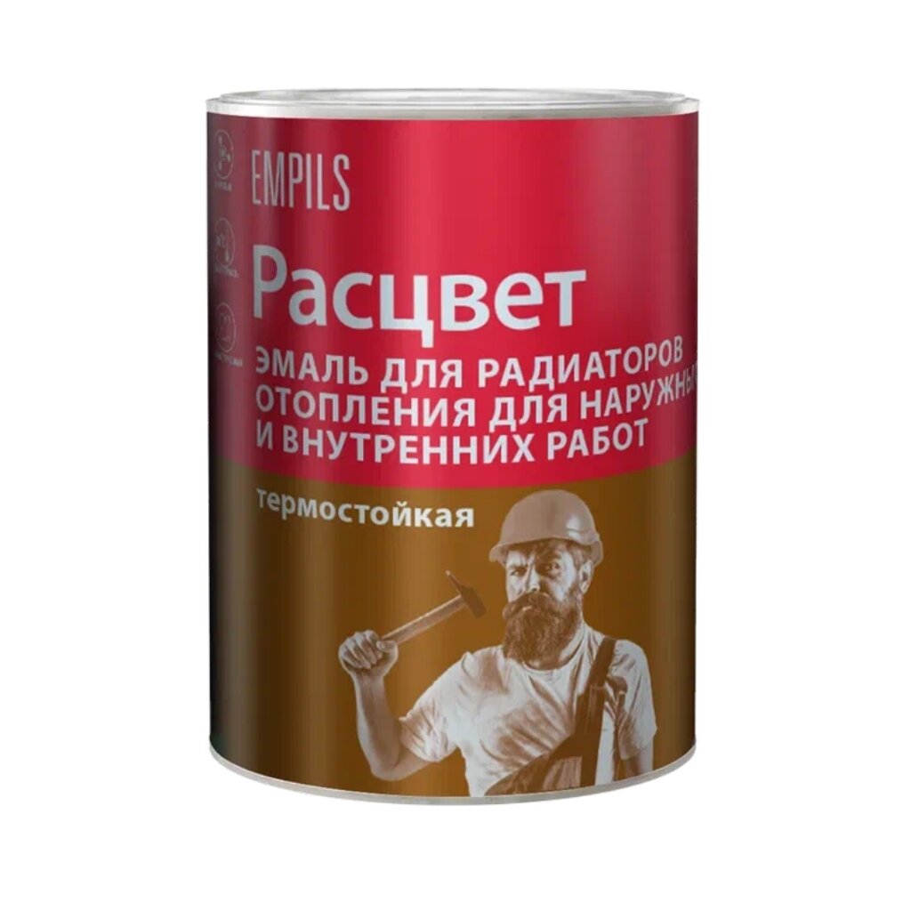 Эмаль Расцвет, для радиаторов, алкидная, белая, 0.5 кг