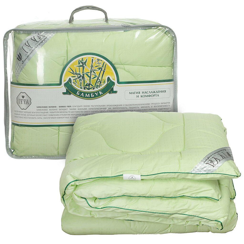 Одеяло Бамбук IVVA ОБС-22, хлопок сатин, с кантом, 200х220 см