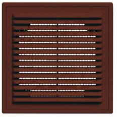 Решетка вентиляционная пластик, разъемная, 150х150 мм, с сеткой, коричневая, Viento, 1515ВРкор