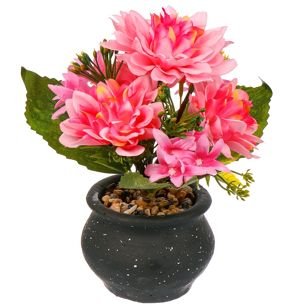 Цветок искусственный в кашпо, 25 см, Y4-6963 кашпо деревянное 18×6×20 см конверт радель дуновение розовый светлый дарим красиво